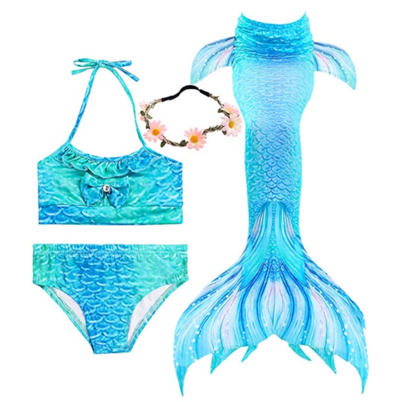 iGeeKid 3-Piece Girls’ Mermaid Tail Swimsuit