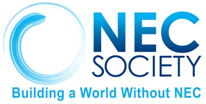 A  blue logo of the NEC SOCIETY - Building A World Without NEC 