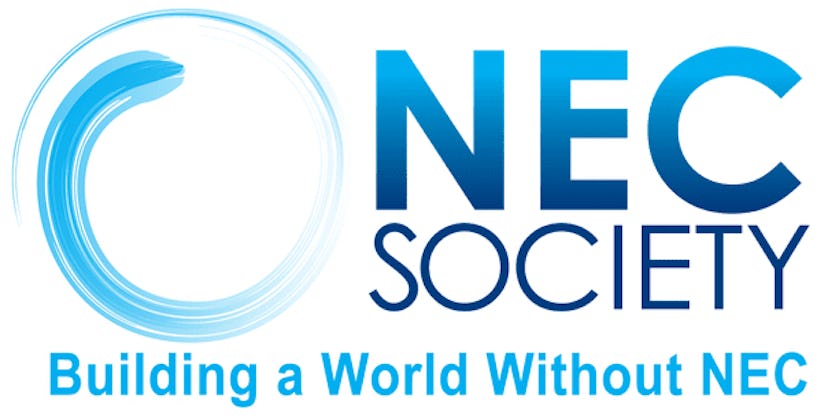 A  blue logo of the NEC SOCIETY - Building A World Without NEC 