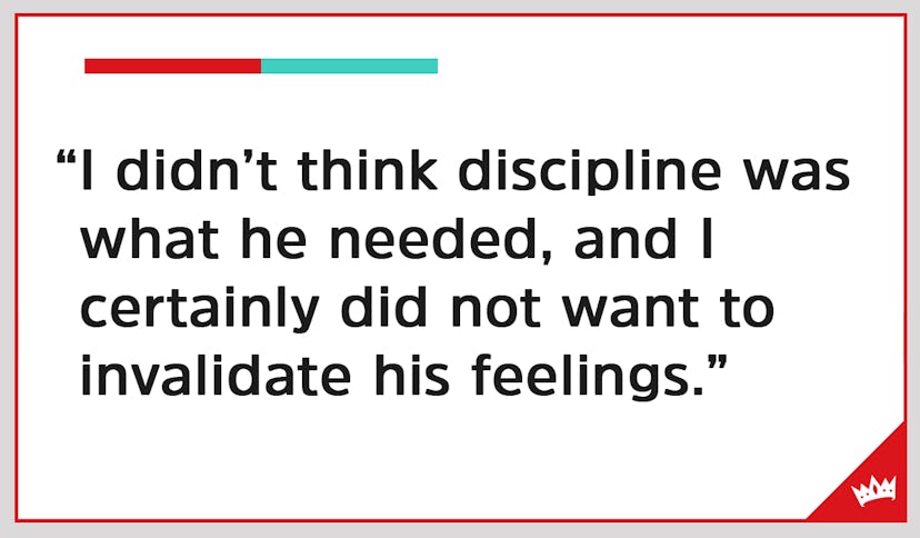 A quote about discipline in raising children on a white background with black letters and a Scary Mo...