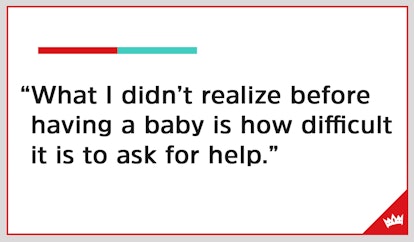 A quote about the experience of having a baby written on a white background with the scary mommy log...
