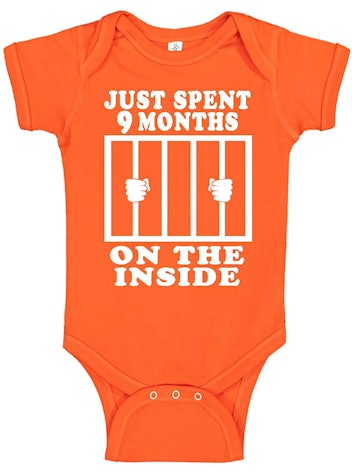 Aiden’s Corner 9 Months On The Inside Funny Baby Onesie