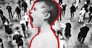 A child screaming before he was threatened to be sent away if he doesn't 'Act Right'