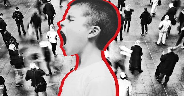 A child screaming before he was threatened to be sent away if he doesn't 'Act Right'
