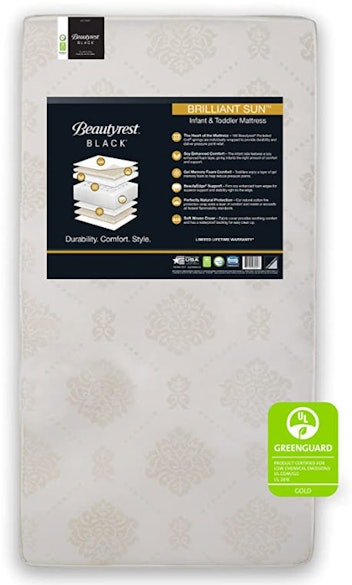 Beautyrest Beginnings Black Brilliant Sun 2-Stage Premium Crib and Toddler Mattress