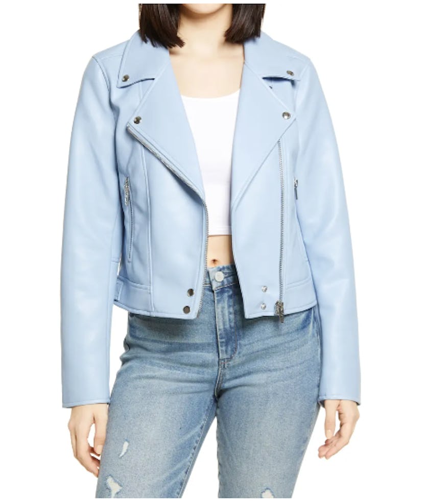 BlankNYC Good Vibes Faux Leather Moto Ja...