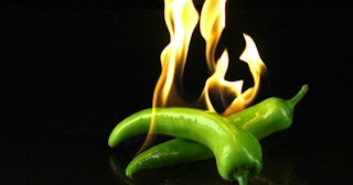 chilli peppers on fire