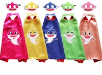 LittleRubi Baby shark inspired mask felt and cape birthday party pretend play dress up costume