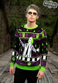 Beetlejuice It's Showtime! Halloween Sweater for Adults