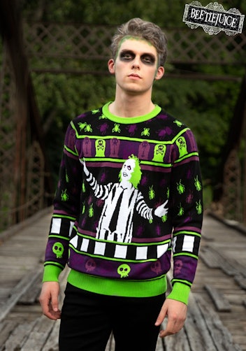 Beetlejuice It's Showtime! Halloween Sweater for Adults