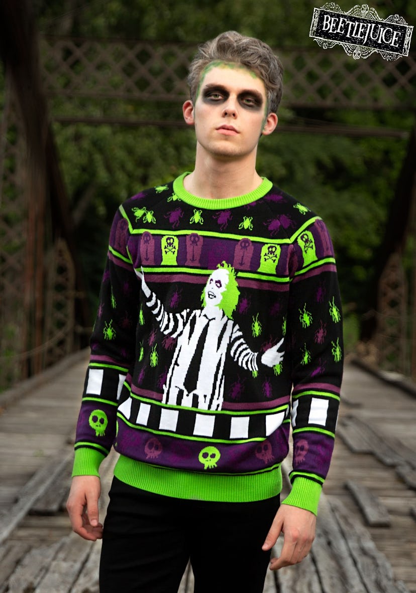 Beetlejuice It's Showtime! Halloween Sweater for Adults