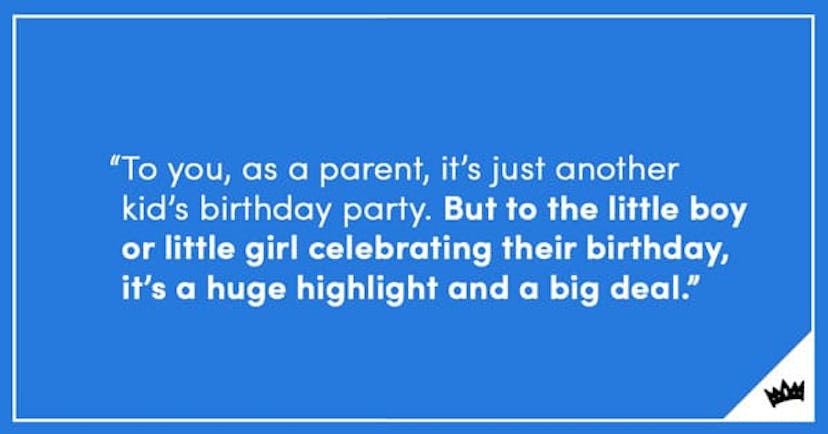 A quote about kid's birthday party