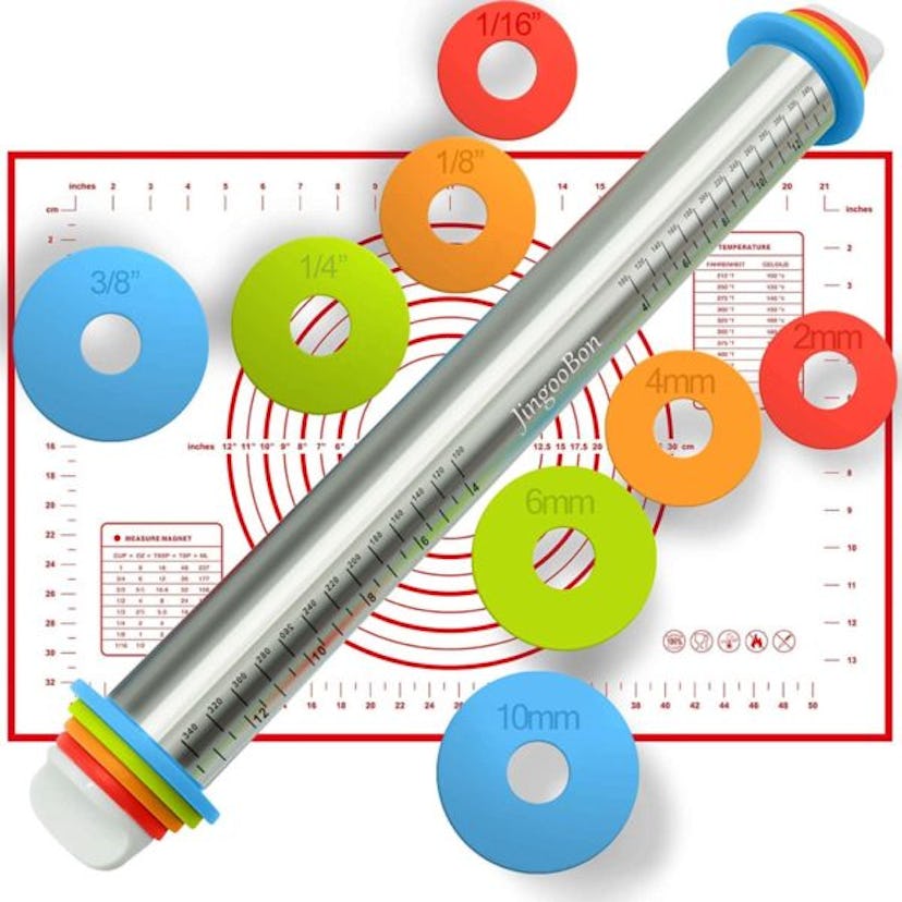 JINGOOBON Adjustable Stainless Steel Rolling Pins