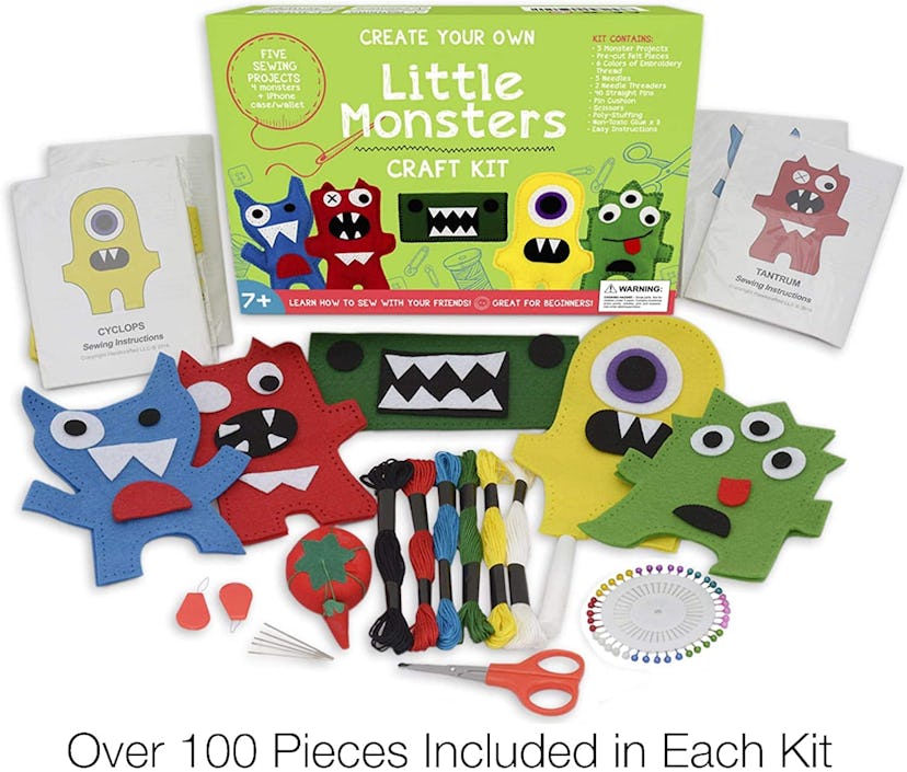 CraftLab Little Monsters Beginners Sewing Craft Kit for Kids 