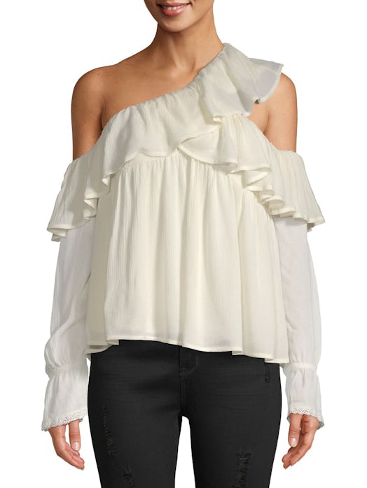 Love Sadie Asymmetrical Ruffle Blouse