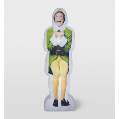 An inflatable and glowing full-sized panel of Will Ferrel as 'Buddy the Elf'