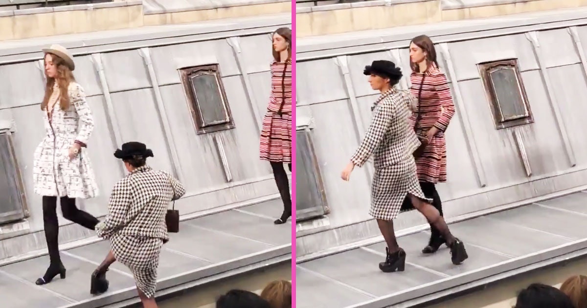 prankster crashes Chanel Catwalk at Paris Fashion Week