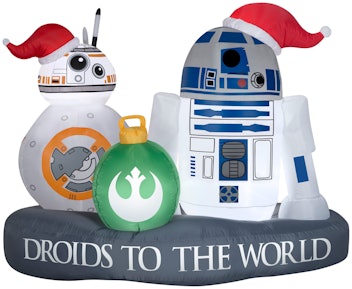 Airblown Inflatable Stylized R2-D2 and BB-8 Droid to the World Scene Star Wars