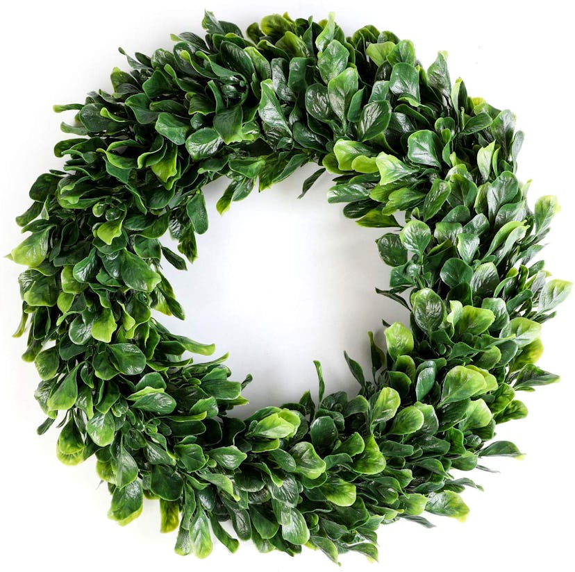 lasperal artificial boxwood eucalyptus wreath best artificial christmas wreaths