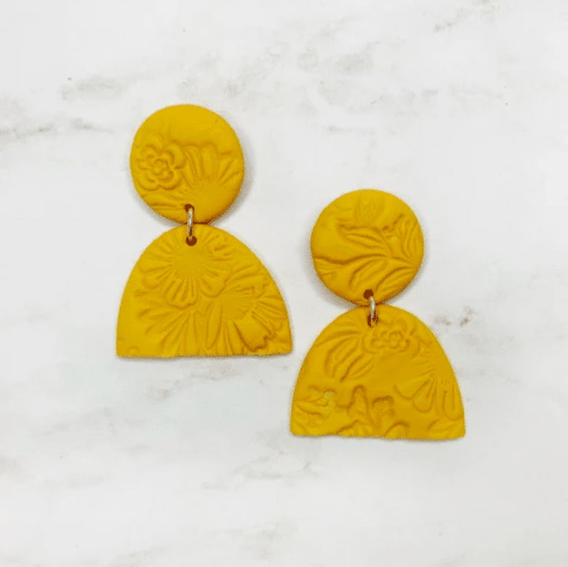 mustard floral piper earrings best gifts under 20