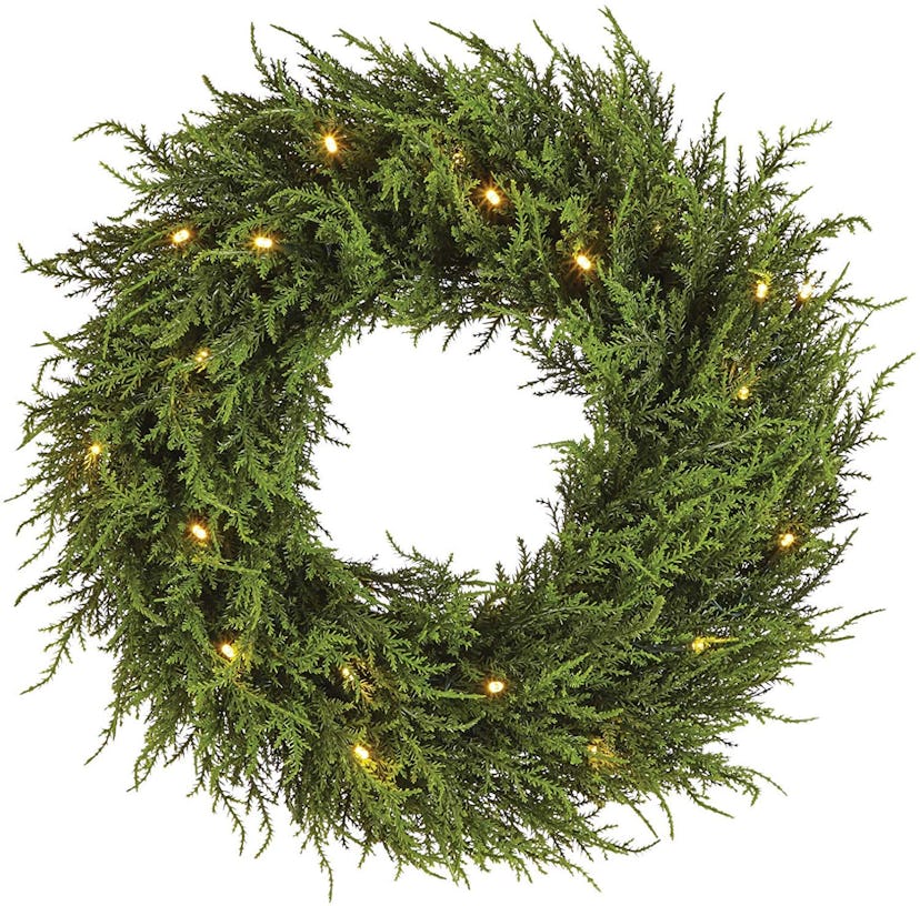 noma prelit cedar christmas wreath best artificial christmas wreath