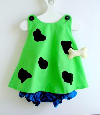 peapodray Baby and Toddler Green Pebbles Flintstone Costume