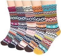 LORITTA Pack of 5 Winter Socks