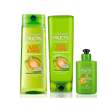 Garnier Hair Care Fructis Sleek & Shine Shampoo, Conditioner, and Leave In Conditioner Treatment