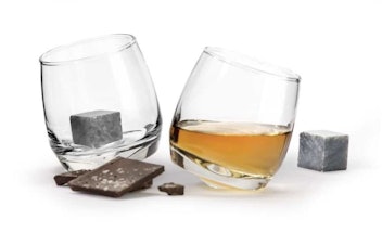 Sagaform Ready-to-Give Gift Club Collection Rocking Tumbler Glasses with Drink Stones