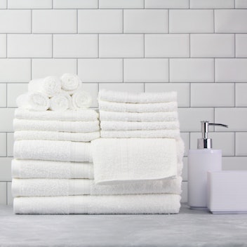 Mainstays Basic Bath Collection, 18-Piece Towel Set