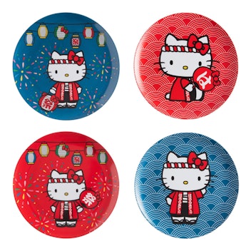 Hello Kitty Omatsuri Melamine Plates Set Of 4