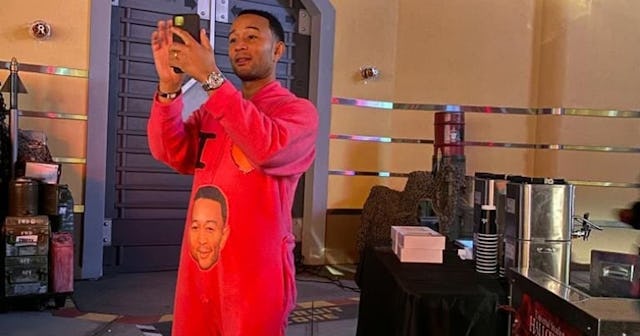 John Legend wearing onesie