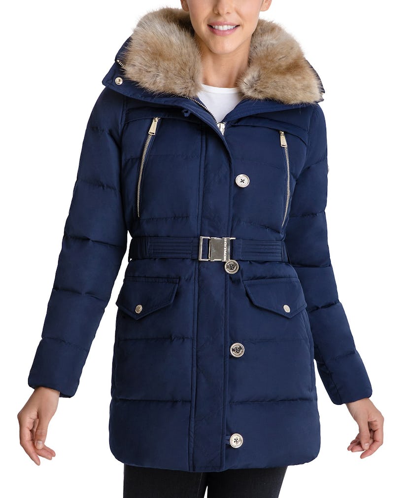 MICHAEL by Michael Kors Faux-Fur-Collar Down Puffer Coat