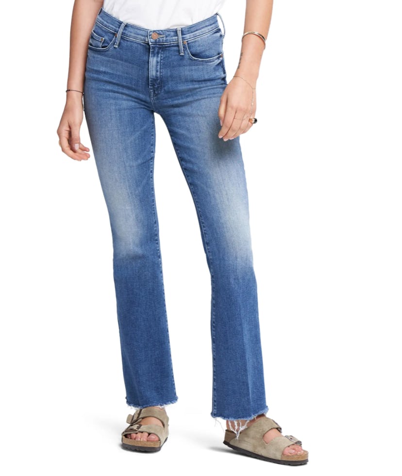 MOTHER Fray Hem Bootcut Jeans