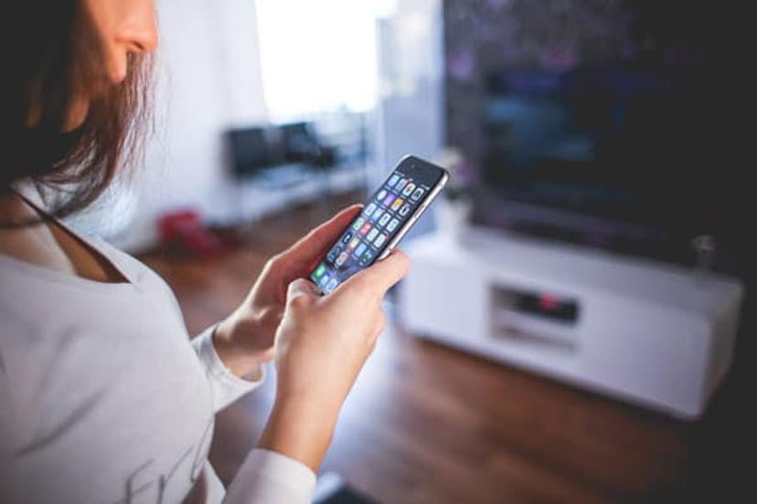 A girl holding her phone