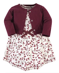 Berry Branch Organic Cotton Dress and Cardigan by Touched By Nature