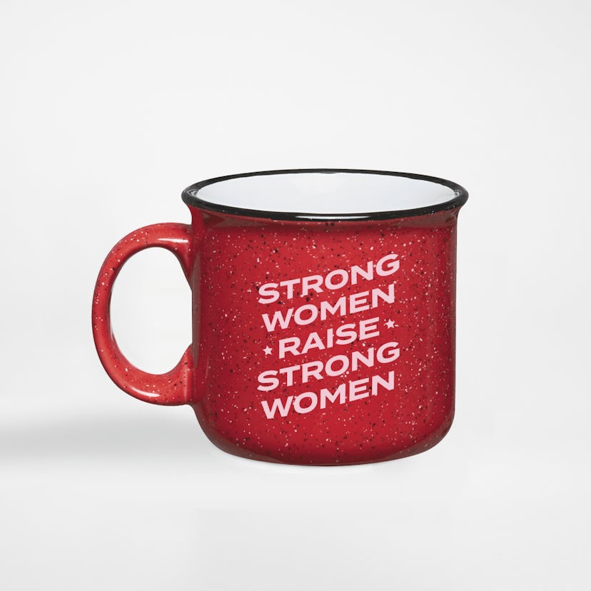 Scary Mommy: Strong Women Raise Strong Women stars camper mug