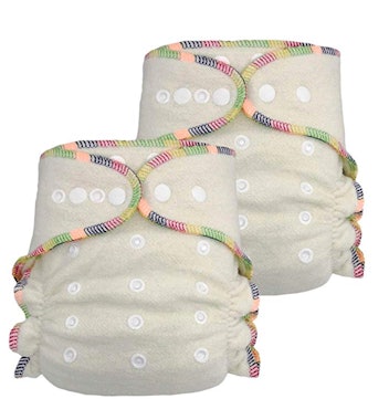 Ecoable Fitted Cloth Diaper: Overnight Diaper with 2 Cotton Hemp Inserts