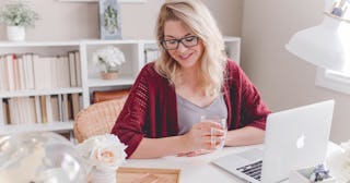 funny wifi names, woman sitting in front of computer