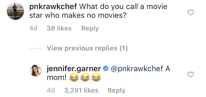 Jennifer Garner IG comment