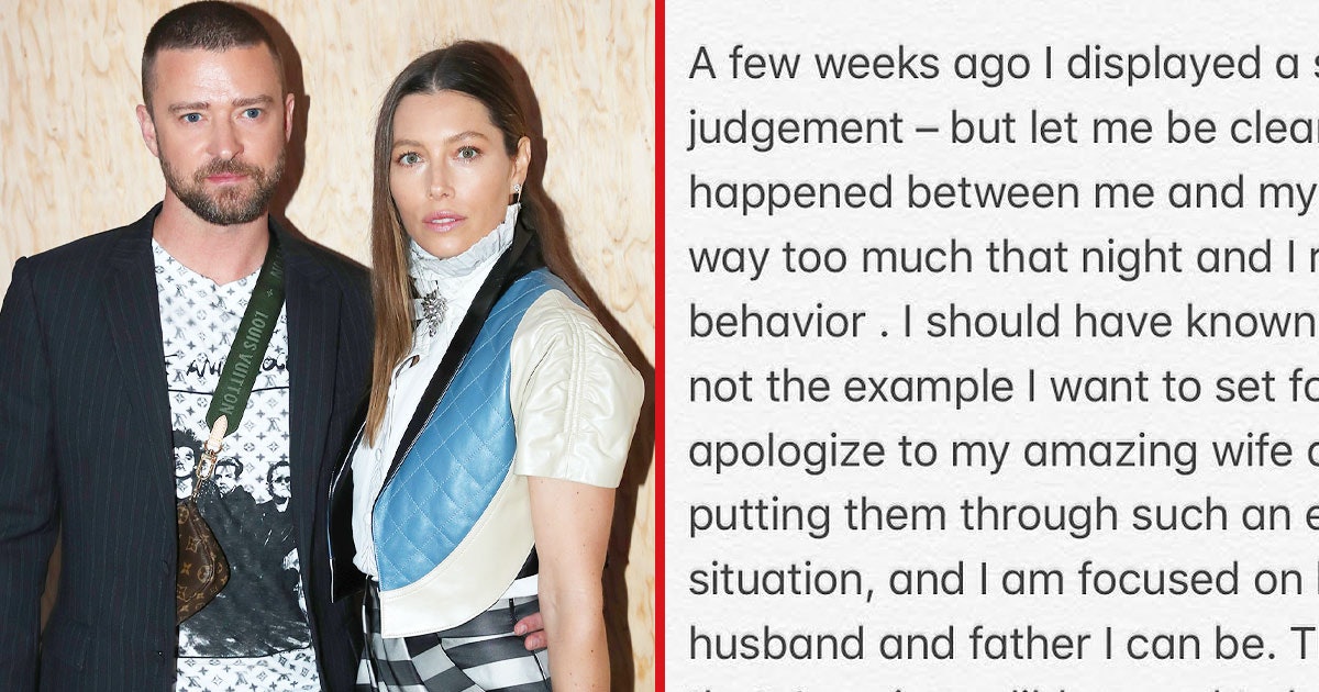 Justin Timberlake issues public apology to wife Jessica Biel after cheating  rumours, says 'I regret my behaviour