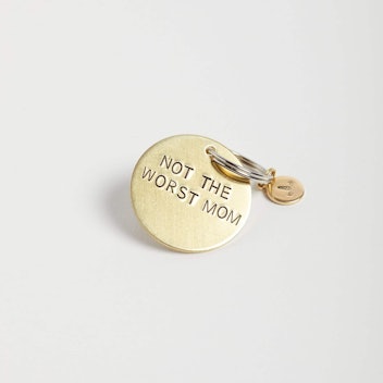 Scary Mommy: Not the Worst Mom handstamped keychain