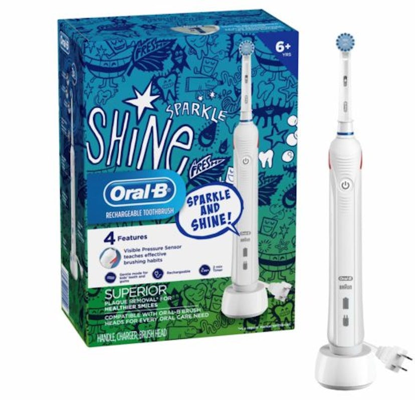 Oral-B Kids Electric Toothbrush With Coaching Pressure Sensor and Timer