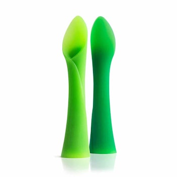 Olababy 100% Silicone Soft-Tip Training Spoon Teether for Baby Led Weaning 2pack