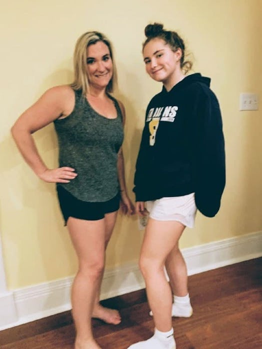 Two women posing in Lululemon clothing combinations