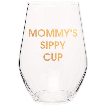 Chez Gagné: Mommy's Sippy Cup - Gold Foil Stemless Wine Glass