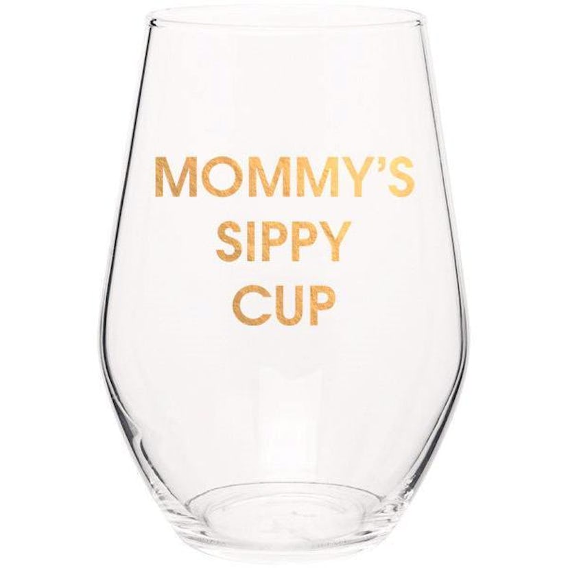 Chez Gagné Mommy's Sippy Cup - Gold Foil Stemless Wine Glass