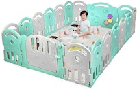 Costzon Baby Playpen, 18-Panel Kids Safety Yard Activity Center Playard with Safety Lock & Education...
