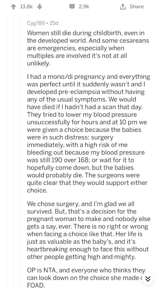 Text about mono/di pregnancy experience