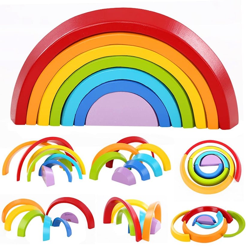 Lewo Wooden Stacking Rainbow